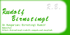 rudolf birnstingl business card